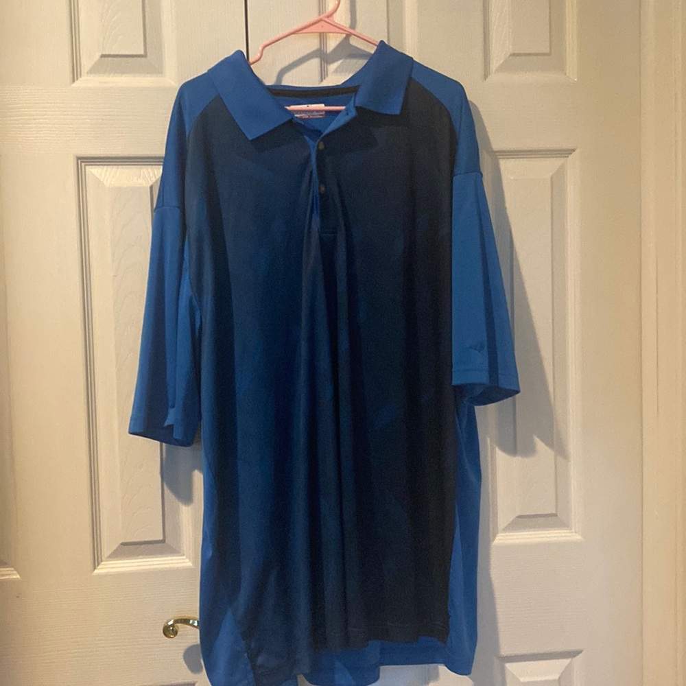 Blue and black polo